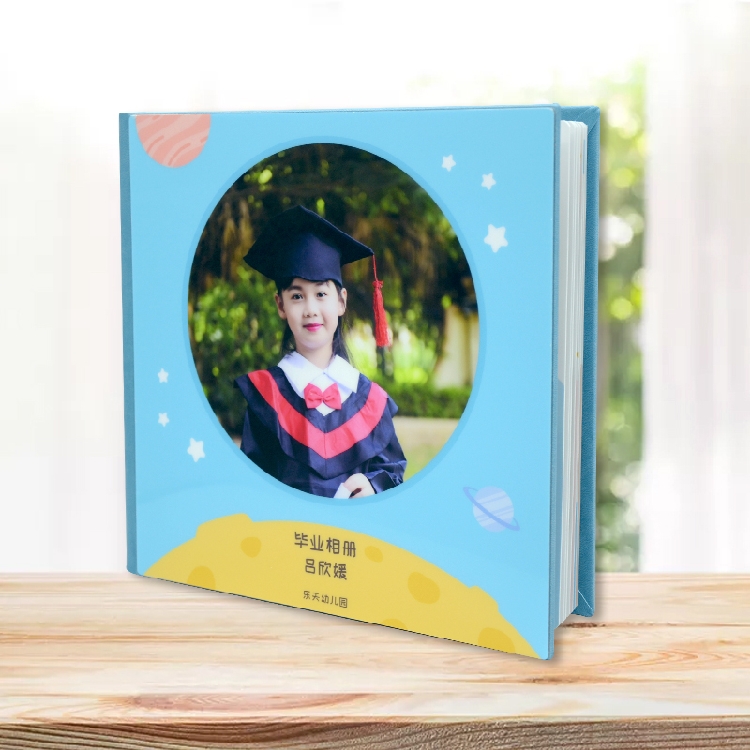 全水晶蓝色皮面 方10寸 毕业纪念册 毕业相册